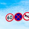 Señal de límite de velocidad en Colombia